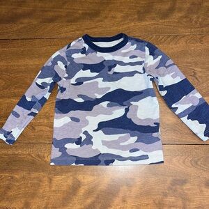 Crewcuts Blue and Gray Camouflage Long Sleeve Tee